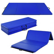 Gymnastics PU Mat Thick Folding Panel Gym Fitness Exercise-Navy